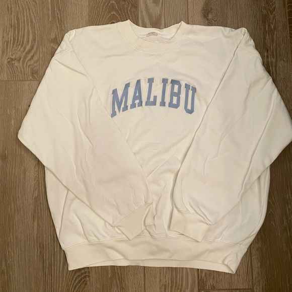 Brandy Melville Tops - John Galt White Malibu Crew Neck Sweatshirt